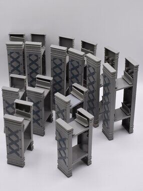 Imaginarium Train Track Supports Risers Gray Plastic Wood Brio Thomas Lot x 11